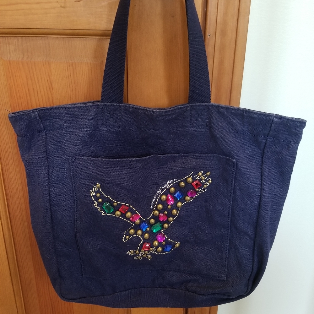 American Eagle Outfitters canvas jewel tote